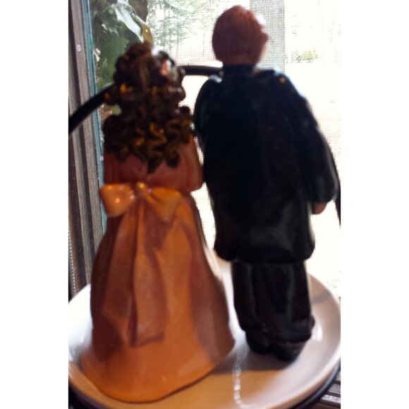 Vintage 90s Enesco Wedding Cake Topper Donna Little 1999 Bride Groom Figurines - Picture 8 of 13